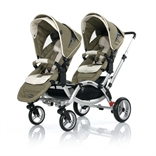 Tvillinge barnevogn Zoom Cream-Olive